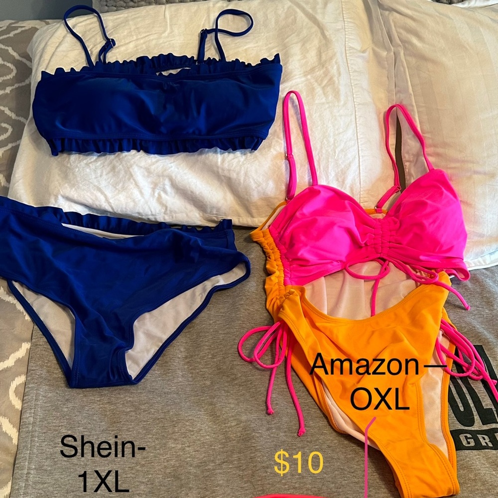 Women’s bathing suits, Amazon and shein. XL